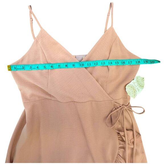 ALTAR'D STATE | Women's Dress Mini Sleeveless Faux Wrap Ruffle L Dusty Rose Pink - Picture 8 of 14